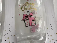 Excellent Houseware Weihnachtsgläser Set Rosa Weihnachtsmann Glas Deko 10cm 3