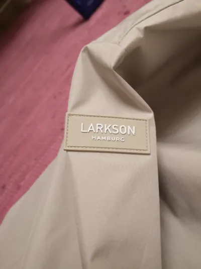 Larkson Regenjacke Damen Beige Kapuze Ungefüttert Polyester Uni Gr. UNI