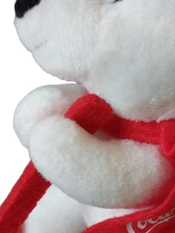 Coca-Cola Plüsch Eisbär mit Schal Kuscheltier Weiß Rot 11cm