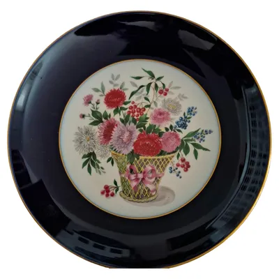 Kaiser 366 Wandteller Porzellan Blau Blumenmuster Klassisch 20cm