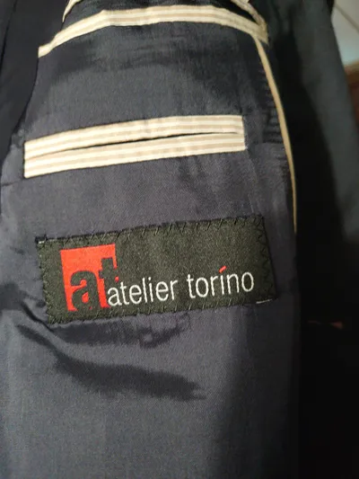 Atelier Torino Sakko Herren Gr. 60 Blau Wolle Business Klassisch