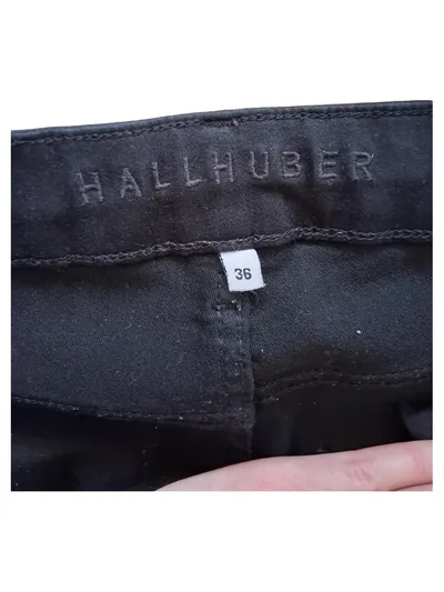 Hallhuber Damen Jeans Straight Leg Schwarz Gr. 36 W28 Hose