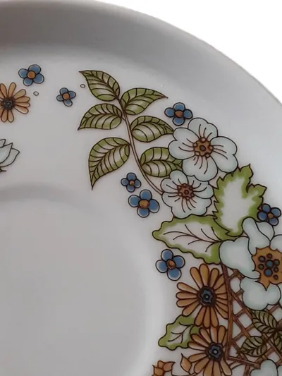 Thomas Porzellan Unterteller Vintage Blumenmuster Weiß 14cm