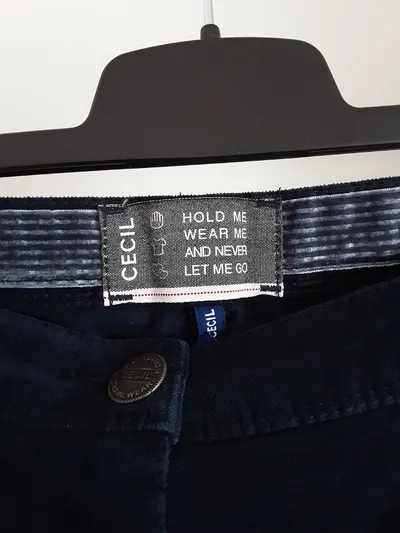 CECIL Damen Cordhose Blau Gr. 34 Slim Fit Stretch Casual