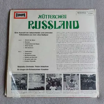 Mütterchen Russland - Schwarzmeer-Kosaken Balalaika-Orchester Vinyl LP EUROPA