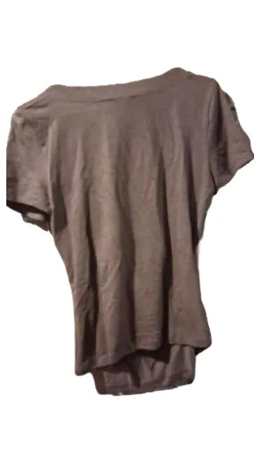 Brunello Cucinelli Damen Wickelshirt Bluse Gr. M Braun Leinen Elegant 2