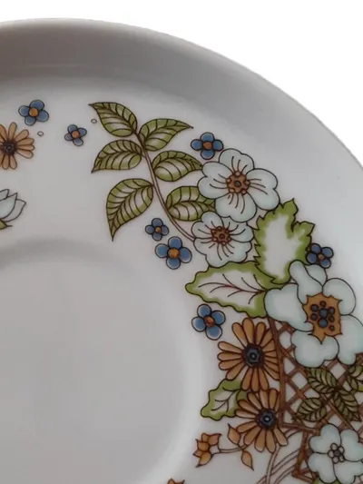 Thomas Porzellan Unterteller 14 cm Vintage Blumenmuster Weiß