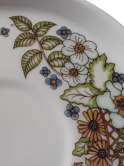 Thomas Porzellan Untertasse Vintage Blumenmuster Weiß 14 cm
