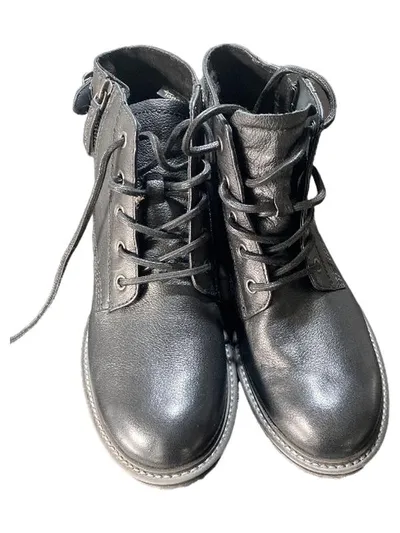 Tamaris Damen Schnürstiefelette Schwarz Leder Gr. 37 Boots Stiefelette
