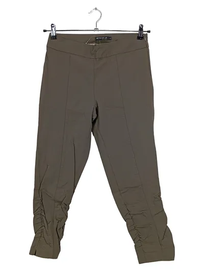 Ancora Damen Stoffhose Casual Oliv Raffungen Baumwolle Gr. W28/36/S