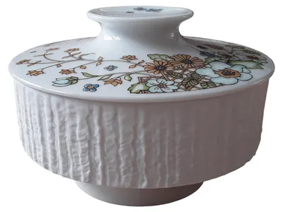 Thomas Porzellan Dekoschale Blumenmuster Vintage Weiß 10cm
