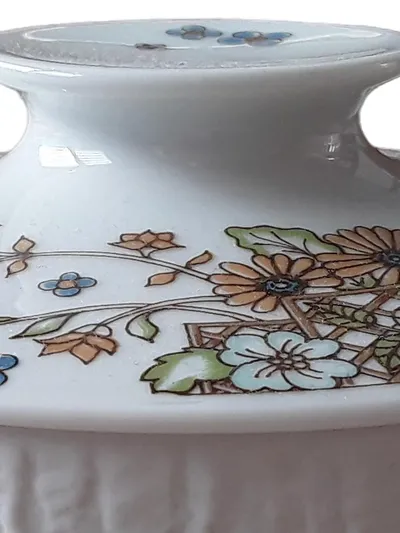 Thomas Porzellan Dekoschale Blumenmuster Vintage Weiß 10cm