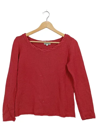 DW-Shop Bio Damen Strickpullover Gr. 36/38 Rot Baumwolle Langarm