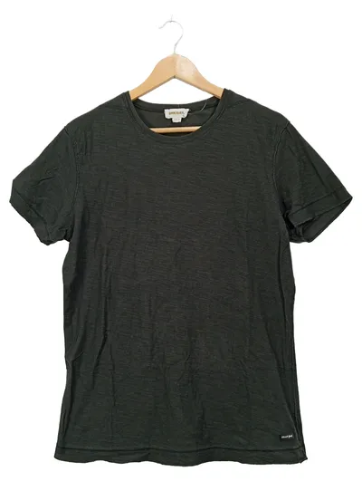 Diesel Herren T-Shirt Gr. M Dunkelgrün Meliert Basic Baumwolle
