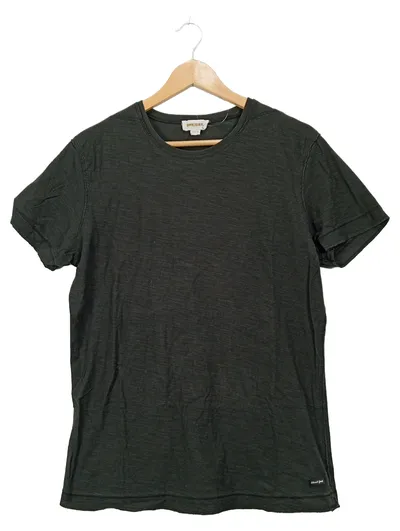 Diesel Herren T-Shirt Gr. M Dunkelgrün Meliert Basic Baumwolle