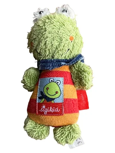 sigikid Baby Kuscheltier Frosch Stofftier Grün Gestreift 16 cm