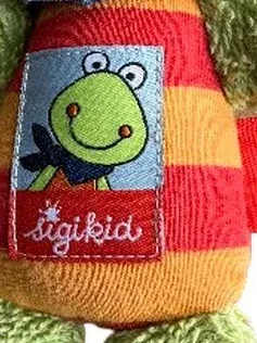 sigikid Baby Kuscheltier Frosch Stofftier Grün Gestreift 16 cm