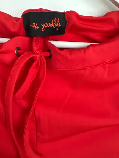 Miss Goodlife Trainingshose Jogginghose Damen Streifen Rot Baumwolle Gr. 40 L