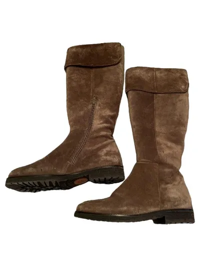Paul Green Damen Wildleder Stiefel Braun Gr. 39 Reißverschluss