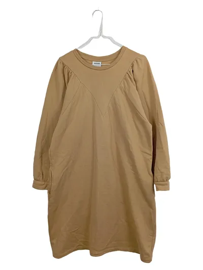 Vero Moda Sweatkleid Damen L Beige Baumwolle Midikleid Freizeitkleid