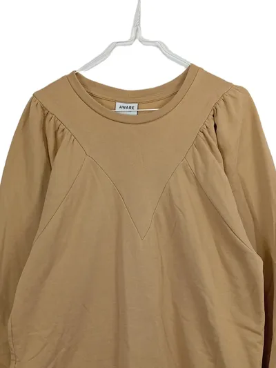 Vero Moda Sweatkleid Damen L Beige Baumwolle Midikleid Freizeitkleid
