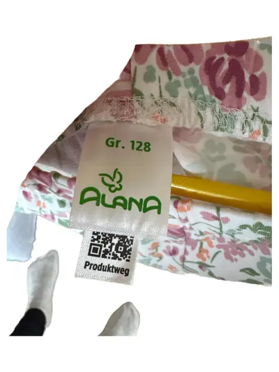 ALANA Mädchen Stoffhose Blumenmuster Gr. 128 Rosa Baumwolle