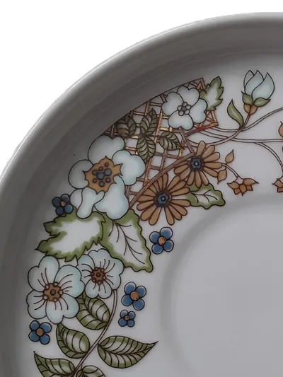 Thomas Porzellan Unterteller 14 cm Vintage Blumenmuster Weiß