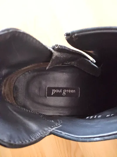 Paul Green Stiefelette Damen Leder Grau Gr. 38 Elegant Reißverschluss Herbst