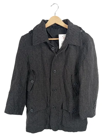 BOGIE Herren Blazer Nadelstreifen Grau Wolle Gr. 48 Business Klassisch