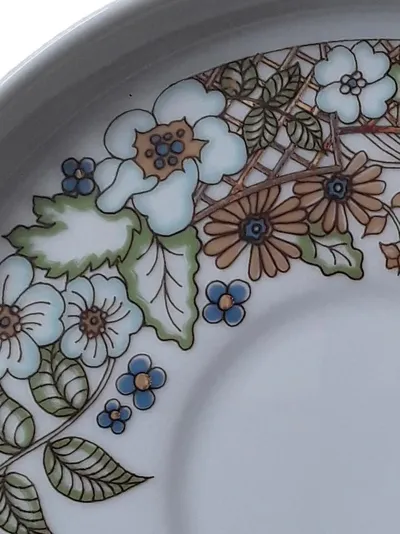 Thomas Porzellan Unterteller 14 cm Blumenmuster Vintage Weiß