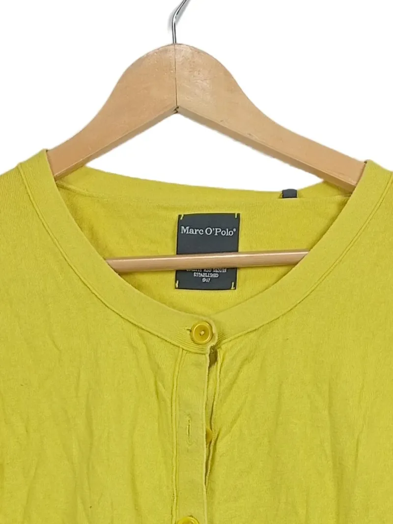 Marc O'Polo Damen Strickjacke Cardigan Gelb Cropped Gr. S 36 Baumwolle 3