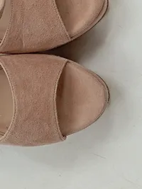 Another A Plateausandalen Damen Blockabsatz Wildleder Beige Gr. 38 4
