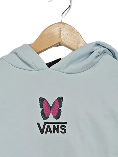 Vans Kinder Kapuzenpullover Logo Print Blau Gr. 140 Baumwolle Freizeit