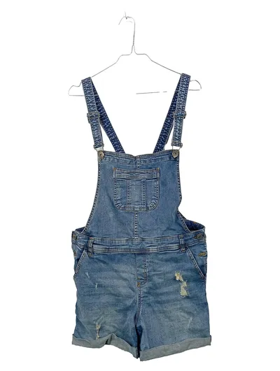 Blind Date Damen Jeans Latzhose Shorts Destroyed Look Gr. L Blau