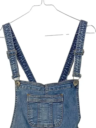 Blind Date Damen Jeans Latzhose Shorts Destroyed Look Gr. L Blau