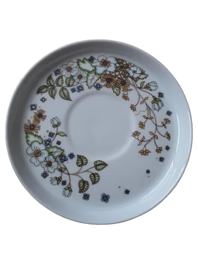 Thomas Porzellan Unterteller Vintage Blumenmuster Weiß 14cm