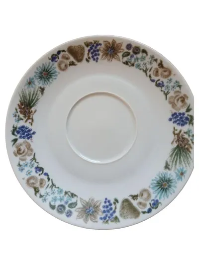 Arzberg Unterteller Porzellan Vintage Blumenmuster Mehrfarbig 18 cm