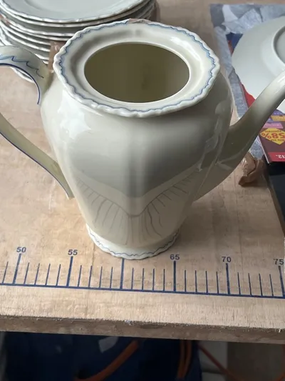 C. & E. Carstens Sorau Kaffeekanne Porzellan Beige Vintage 24 cm
