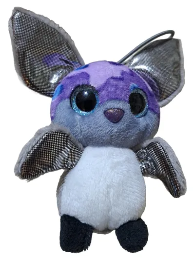 Nicidoos Fledermaus Plüsch Schlüsselanhänger Lila Glitzer Kinder 10cm