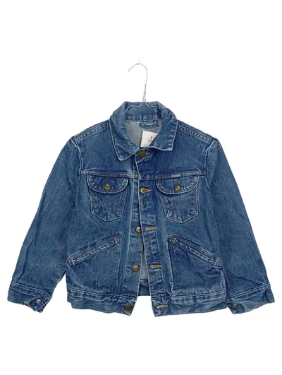 Wrangler Jeansjacke Kinder Gr. 164 Blau Vintage Denim 100% Baumwolle