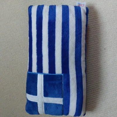 NICI Sports Dekokissen Griechenland Flagge Blau Weiß Plüsch 42x22cm