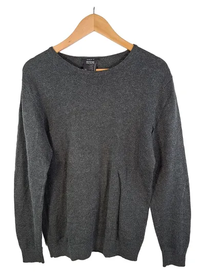 Smog Pullover Herren Grau Meliert Baumwolle Basic Gr. S