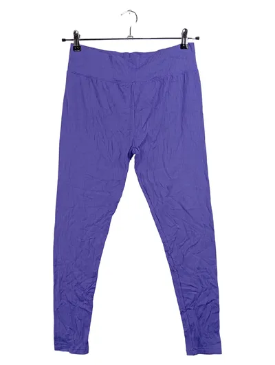 ERGEENOMIXX Gerippte Leggings Damen Lila Gr. L Sportlich Polyamid