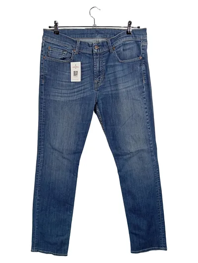 7 For All Mankind Herren Jeans Regular Fit Blau W36 L30 Baumwolle