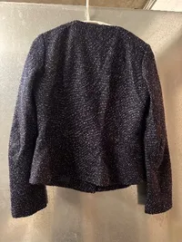 HUGO BOSS Damen Jacke Gr. 38 Blau Tweed Biker Stil Wolle 2
