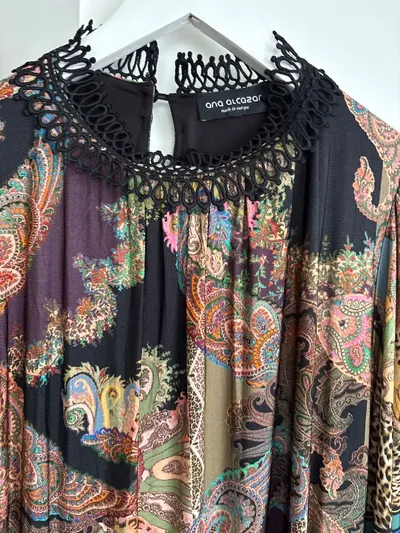 Ana Alcazar Tunikakleid Paisley Gr. 44/XXL Viskose Bohemian Midikleid