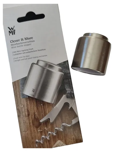 WMF Clever & More Weinverschluss Flaschenverschluss Edelstahl Silber