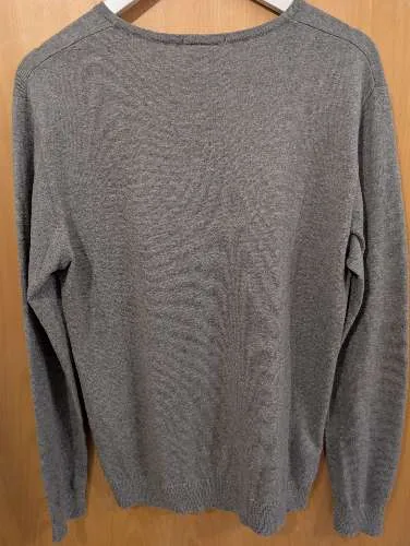 Smog Herren Pullover Grau Meliert Rundhals Baumwolle Basic Gr. S