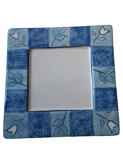 Flirt by R&B 273588 Bilderrahmen Quadratisch Blau Kariert 15x15 cm Porzellan