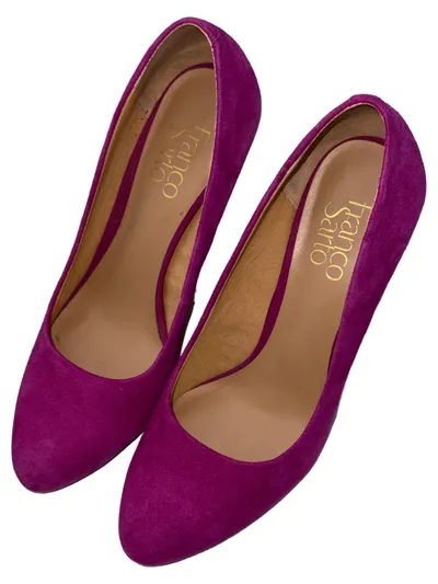 Franco Sarto Damen Pumps Keilabsatz Pink Wildleder Gr. 37 Kork Espadrille